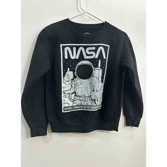 Eighty Eight NASA Sweatshirt Youth Large 14 Black Astronaut Graphic Space - Picture 1 of 5